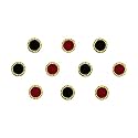 Comet Busters Round Beautiful Black and Maroon Bindi With Gold Beads Border For Women (6 mm) (BIN192)