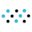 Comet Busters Round Beautiful Blue and Black Bindi With Silver Beads Border For Women (6 mm) (BIN205)