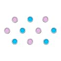 Comet Busters Round Beautiful Pink and Blue Bindi With Silver Beads Border For Women (5 mm) (BIN200)