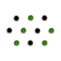 Comet Busters Round Black and Green Bindi With Silver Beads Border For Women (6 mm) (BIN180)