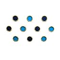 Comet Busters Round Blue Bindi With Gold Beads Border For Women (6 mm) (BIN161)