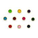 Comet Busters Round With Golden Beads Border Multicolor Bindi For Women (6 mm) (BIN104)