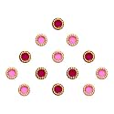 Comet Busters Round Hot Pink and Light Pink Bindi With Gold Beads Border (5 mm) (BIN237)