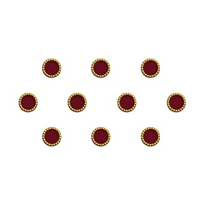 comet busters round maroon bindi with gold beads border for women 6 mm bin116