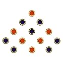 Comet Busters Round Orange and Purple Bindi With Gold Beads Border (5 mm) (BIN242)