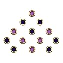 Comet Busters Round Purple and Navy Blue Bindi With Gold Beads Border (5mm) (BIN233)