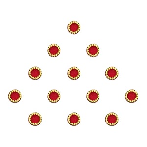 comet busters red round bindis with gold beads border 5 mm bv806