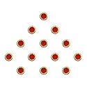 Comet Busters Red Round Bindis With Gold Beads Border (5 mm) (BV806)