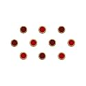 Comet Busters Round Red and Maroon Bindi With Gold Beads Border For Women (6 mm) (BIN115)