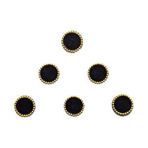 comet busters round velvet black bindi with golden border 8 mm bin377