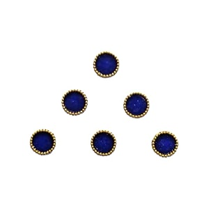 comet busters round velvet blue bindi with golden border 8 mm bin376
