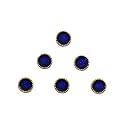 Comet Busters Round Velvet Blue Bindi With Golden Border (8 mm) (BIN376)