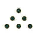 Comet Busters Round Velvet Dark Green Bindi With Golden Border (8 mm) (BIN379)