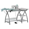 Comet Plus Sewing Table with Wire Mesh Drawer + Shelves - Can Also Be Used as Computer Desk