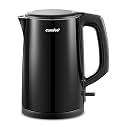 COMFEE' Stainless Steel Double Wall Electric Kettle 1.5L, Black