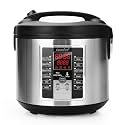 COMFEE' Rice Cooker, Slow Cooker, Steamer, Stewpot, Sauté All in One (12 Digital Cooking Programs) Multi Cooker (5.2Qt ) Large Capacity. 24 Hours Preset & Instant Keep Warm, Black/Silver (MB-M25)