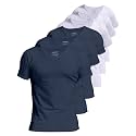 Comfneat Men's 100% Cotton Undershirts V-Neck T-Shirts