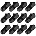 Comfoex 12 Pairs Boys Ankle Cushioned Socks Athletic Low Cut Sports Breathable Socks For Kids 4-6 6-8 8-10 10-12 Years Old
