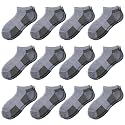 Comfoex 12 Pairs Boys Ankle Cushioned Socks Athletic Low Cut Sports Breathable Socks For Kids 4-6 6-8 8-10 10-12 Years Old