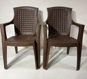 COMFORT Creation 3D Star High Back Chair for home office ( Teakwood brown ) Plastic Living Room Chair