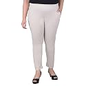 Comfort Lady Regular Fit Elastic Waist Cotton Pencil Pant Casual/Formal Trousers with Dual Side Pockets for Women
