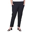 Comfort Lady Regular Fit Elastic Waist Cotton Pencil Pant Casual/Formal Trousers with Dual Side Pockets for Women