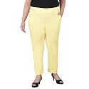 Comfort Lady Regular Fit Elastic Waist Cotton Pencil Pant Casual/Formal Trousers with Dual Side Pockets for Women
