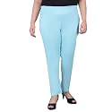 Comfort Lady Regular Fit Elastic Waist Cotton Pencil Pant Casual/Formal Trousers with Dual Side Pockets for Women