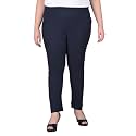 Comfort Lady Regular Fit Elastic Waist Cotton Pencil Pant Casual/Formal Trousers with Dual Side Pockets for Women