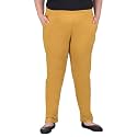 Comfort Lady Regular Fit Elastic Waist Cotton Pencil Pant Casual/Formal Trousers with Dual Side Pockets for Women