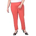 Comfort Lady Regular Fit Elastic Waist Cotton Pencil Pant Casual/Formal Trousers with Dual Side Pockets for Women