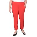 Comfort Lady Regular Fit Elastic Waist Cotton Pencil Pant Casual/Formal Trousers with Dual Side Pockets for Women