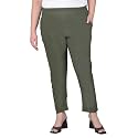 Comfort Lady Regular Fit Elastic Waist Cotton Pencil Pant Casual/Formal Trousers with Dual Side Pockets for Women