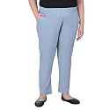Comfort Lady Regular Fit Elastic Waist Cotton Pencil Pant Casual/Formal Trousers with Dual Side Pockets for Women