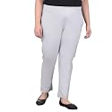 Comfort Lady Regular Fit Elastic Waist Cotton Pencil Pant Casual/Formal Trousers with Dual Side Pockets for Women