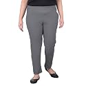 Comfort Lady Regular Fit Elastic Waist Cotton Pencil Pant Casual/Formal Trousers with Dual Side Pockets for Women