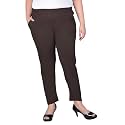 Comfort Lady Regular Fit Elastic Waist Cotton Pencil Pant Casual/Formal Trousers with Dual Side Pockets for Women