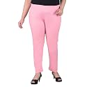 Comfort Lady Regular Fit Elastic Waist Cotton Pencil Pant Casual/Formal Trousers with Dual Side Pockets for Women