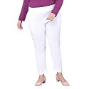 Comfort Lady Regular Fit Elastic Waist Cotton Pencil Pant Casual/Formal Trousers with Dual Side Pockets for Women