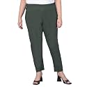 Comfort Lady Regular Fit Elastic Waist Cotton Pencil Pant Casual/Formal Trousers with Dual Side Pockets for Women