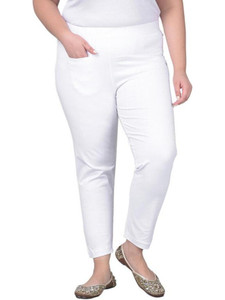Comfort Lady Regular Fit Women White Trousers