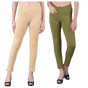 comfort lady women39s cotton blend regular fit for casualformal and daily use kurti pants with front mobile pocket i pack of 2
