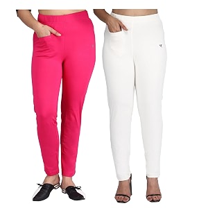 comfort lady women39s cotton blend regular fit for casualformal and daily use kurti pants with front mobile pocket i pack of 2