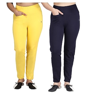 comfort lady women39s cotton blend regular fit for casualformal and daily use kurti pants with front mobile pocket i pack of 2