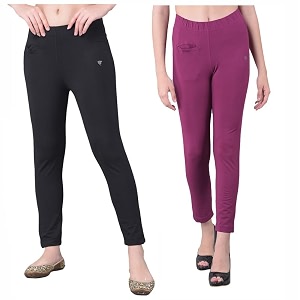 comfort lady women39s cotton blend regular fit for casualformal and daily use kurti pants with front mobile pocket i pack of 2