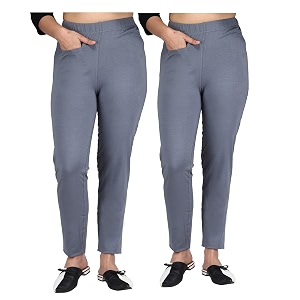 comfort lady women39s cotton blend regular fit for casualformal and daily use kurti pants with front mobile pocket i pack of 2