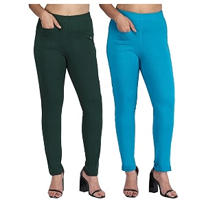 comfort lady women39s cotton blend regular fit for casualformal and daily use kurti pants with front mobile pocket i pack of 2
