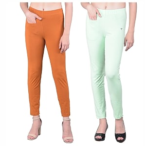 comfort lady women39s cotton blend regular fit for casualformal and daily use kurti pants with front mobile pocket i pack of 2