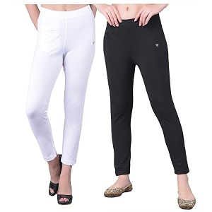 comfort lady women39s cotton blend regular fit for casualformal and daily use kurti pants with front mobile pocket i pack of 2