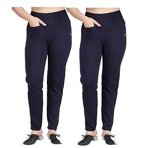 comfort lady women39s cotton blend regular fit for casualformal and daily use kurti pants with front mobile pocket i pack of 2